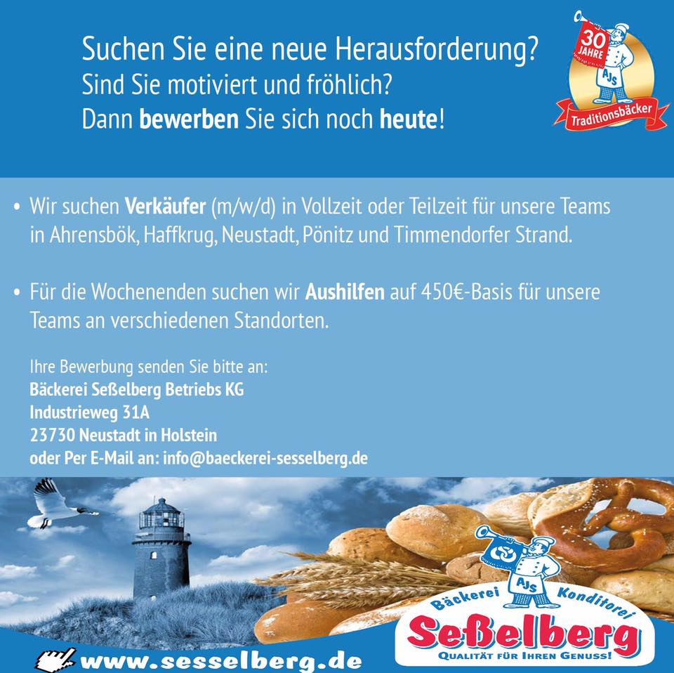Job in der Bäckerei Seßelberg Job in der Bäckerei Seßelberg